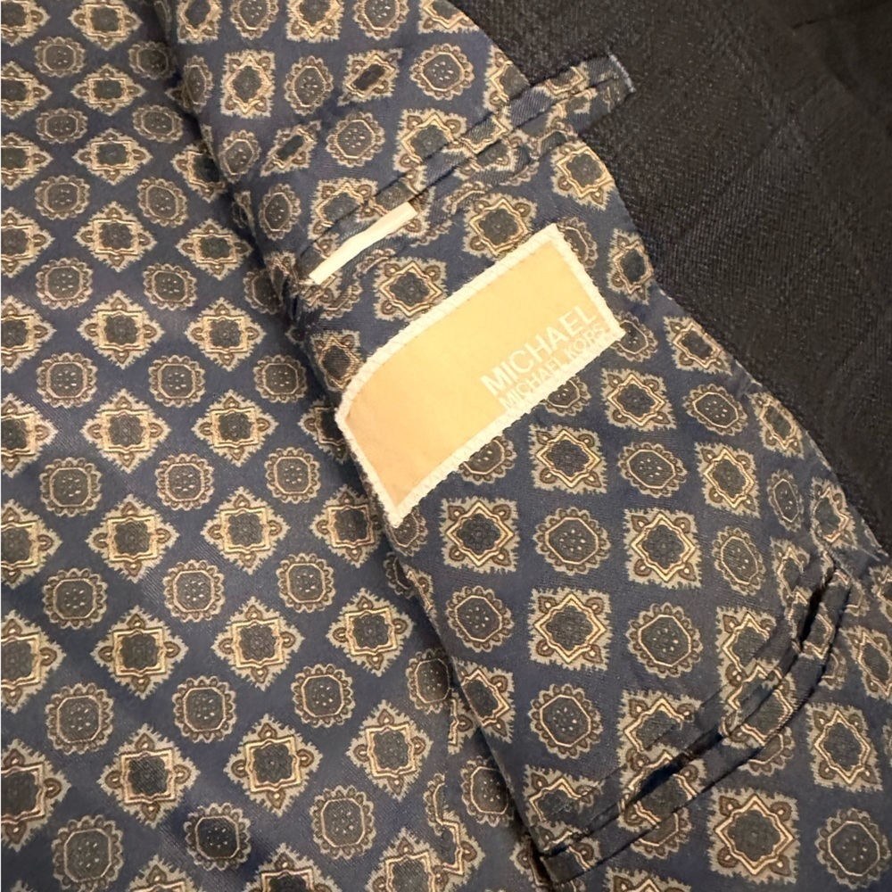 Michael Kors Wool Sports Coat Jacket Men’s Size 38R Navy Blue Striped Separate - Picture 11 of 12
